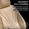 image:imageCoverado Waterproof Nappa Leather Car Seat Covers Automotive Seat CoversFront Car Seat Cushion amp Car Seat Protector Black Seat Covers Universal Fit for Most Cars SUVs TrucksBeigeN