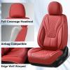 image:imageCoverado Waterproof Nappa Leather Car Seat Covers Automotive Seat CoversFront Car Seat Cushion amp Car Seat Protector Black Seat Covers Universal Fit for Most Cars SUVs TrucksRedN