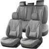 image:imageCoverado Waterproof Nappa Leather Car Seat Covers Automotive Seat CoversFront Car Seat Cushion amp Car Seat Protector Black Seat Covers Universal Fit for Most Cars SUVs TrucksGrayN