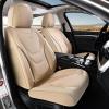 image:imageCoverado Car Seat Covers Front Seats 2 Piece Car Seat Protector Waterproof Leather Seat Cushion Universal Fit for Truck Automotive Vehicles BlackBeige