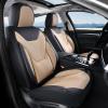 image:imageCoverado Car Seat Covers with Lumbar Support Front Covers for Cars Universal Automotive Seat Cover Waterproof Leather Car Seat Cushion Interior Seat Protectors for Most CarsBlackBeige