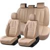 image:imageCoverado Waterproof Nappa Leather Car Seat Covers Automotive Seat CoversFront Car Seat Cushion amp Car Seat Protector Black Seat Covers Universal Fit for Most Cars SUVs TrucksBeigeB