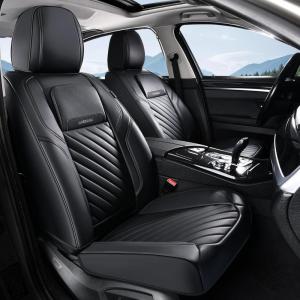image:imageCoverado Car Seat Covers Full Set 5 Pieces Luxury Nappa Leather Seat Covers Universal Fit Waterproof NonSlip Breathable Front amp Back Automotive Seat Protectors for Cars SUVs TrucksBlack