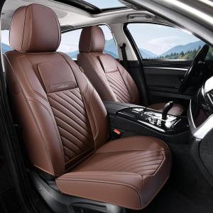 image:imageCoverado Car Seat Covers Full Set 5 Pieces Luxury Nappa Leather Seat Covers Universal Fit Waterproof NonSlip Breathable Front amp Back Automotive Seat Protectors for Cars SUVs TrucksCoffe