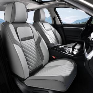 image:imageCoverado Car Seat Covers Full Set 5 Pieces Luxury Nappa Leather Seat Covers Universal Fit Waterproof NonSlip Breathable Front amp Back Automotive Seat Protectors for Cars SUVs TrucksBlackWhite