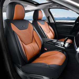image:imageCoverado Car Seat Covers with Lumbar Support Front Covers for Cars Universal Automotive Seat Cover Waterproof Leather Car Seat Cushion Interior Seat Protectors for Most CarsBlackBrown