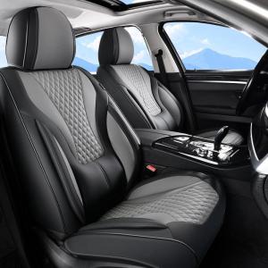 image:imageCoverado Waterproof Nappa Leather Car Seat Covers Automotive Seat CoversFront Car Seat Cushion amp Car Seat Protector Black Seat Covers Universal Fit for Most Cars SUVs TrucksBlackGray
