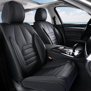 image:imageCoverado Waterproof Nappa Leather Car Seat Covers Automotive Seat CoversFront Car Seat Cushion amp Car Seat Protector Black Seat Covers Universal Fit for Most Cars SUVs TrucksBlackA