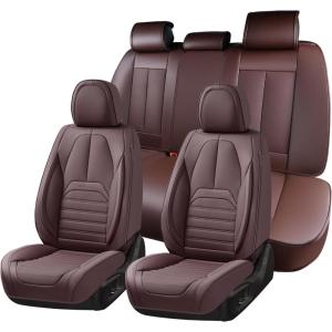 image:imageCoverado Waterproof Nappa Leather Car Seat Covers Automotive Seat CoversFront Car Seat Cushion amp Car Seat Protector Black Seat Covers Universal Fit for Most Cars SUVs Truckscoffee