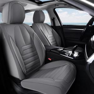 image:imageCoverado Waterproof Nappa Leather Car Seat Covers Automotive Seat CoversFront Car Seat Cushion amp Car Seat Protector Black Seat Covers Universal Fit for Most Cars SUVs TrucksGrayA