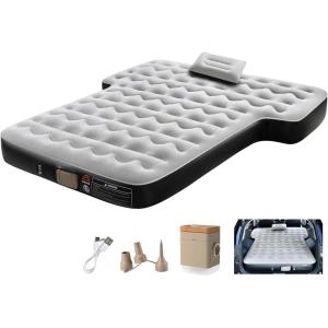 image:imageCoverado Tesla Model Y Air Mattress One Click Self Inflating Tesla Y Sleeping Pad Wireless Pump amp Light Function 45 Thick Comfort Flocking Model Y Air Bed Tesla Model Y Mattress Fit 20202026Graysuv Air Mattress