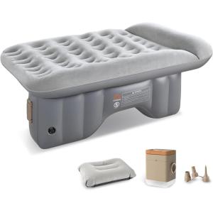 image:imageCoverado Tesla Model Y Air Mattress One Click Self Inflating Tesla Y Sleeping Pad Wireless Pump amp Light Function 45 Thick Comfort Flocking Model Y Air Bed Tesla Model Y Mattress Fit 20202026Graycar Mattress Back Seat