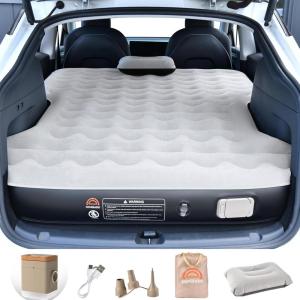 image:imageCoverado Tesla Model Y Air Mattress One Click Self Inflating Tesla Y Sleeping Pad Wireless Pump amp Light Function 45 Thick Comfort Flocking Model Y Air Bed Tesla Model Y Mattress Fit 20202026Graytesla Model Y Air Mattress