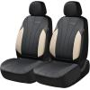 image:imageCoverado Car Seat Covers 2 Front Seats Waterproof Nappa Leather Automotive Seat Protectors Front Luxury Mesh Seat Covers AllWeather Universal Fit for Most Cars SUVs TrucksPinkampBlackbeigeblack