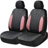 image:imageCoverado Car Seat Covers 2 Front Seats Waterproof Nappa Leather Automotive Seat Protectors Front Luxury Mesh Seat Covers AllWeather Universal Fit for Most Cars SUVs TrucksPinkampBlackpinkblack