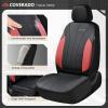 image:imageCoverado Car Seat Covers 2 Front Seats Waterproof Nappa Leather Automotive Seat Protectors Front Luxury Mesh Seat Covers AllWeather Universal Fit for Most Cars SUVs TrucksPinkampBlackredblack