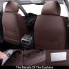 image:imageCoverado Front and Back Seat Covers 5 Pieces Waterproof Nappa Leather Auto Seat Protectors Full Set with Head Pillow Universal Car Accessories Fit for Most Sedans SUV Pickup Truck Brown