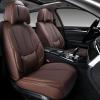 image:imageCoverado Front and Back Seat Covers 5 Pieces Waterproof Nappa Leather Auto Seat Protectors Full Set with Head Pillow Universal Car Accessories Fit for Most Sedans SUV Pickup Truck Brown