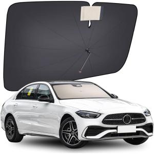 image:image2026 Upgrade Coverado Sunshade for Car Windshield UPF80 FullSize TrucksSUVs Windshield Sun Shade Blocks Heat amp UV Rays Thickened Vinyl Coating Keep Cool and Protect Interior Foldable L 61x34Medium57L x 32W