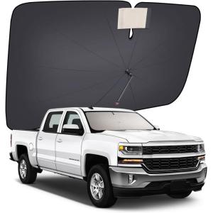 image:image2026 Upgrade Coverado Sunshade for Car Windshield UPF80 FullSize TrucksSUVs Windshield Sun Shade Blocks Heat amp UV Rays Thickened Vinyl Coating Keep Cool and Protect Interior Foldable L 61x34Large61L x 34W