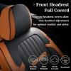 image:imageCoverado Car Seat Covers Front Seat Covers for Cars Waterproof Car Seat Cushions 2Pack Leather Carseat Seat Protectors Universal Seat Covers Fit for Most Sedans SUV Pickup TrucksBrownampBlack