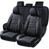 image:imageCoverado Leather Seat Covers for Cars Car Seat Covers Full Set Breathable Car Seat Protector with Lumbar Support Black Seat Covers Front and Back Waterproof Seat Cover Universal Fit for Most Cars