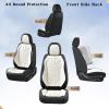 image:imageCoverado Automotive Seat Covers Car Seat Covers Front Seats Nappa Leather Black Orange Car Seat Cover Waterproof Seat Cushion 2 Pack Front Seat Covers Driver Seat Protector Fit for Most Cars SUVPatchworkBlackWhite