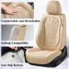 image:imageCoverado Automotive Seat Covers Car Seat Covers Front Seats Nappa Leather Black Orange Car Seat Cover Waterproof Seat Cushion 2 Pack Front Seat Covers Driver Seat Protector Fit for Most Cars SUVBeige