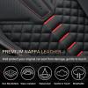 image:imageCoverado Automotive Seat Covers Car Seat Covers Front Seats Nappa Leather Black Orange Car Seat Cover Waterproof Seat Cushion 2 Pack Front Seat Covers Driver Seat Protector Fit for Most Cars SUVBlackRed