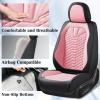 image:imageCoverado Automotive Seat Covers Car Seat Covers Front Seats Nappa Leather Black Orange Car Seat Cover Waterproof Seat Cushion 2 Pack Front Seat Covers Driver Seat Protector Fit for Most Cars SUVPatchworkBlackPink