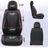 image:imageCoverado Automotive Seat Covers Car Seat Covers Front Seats Nappa Leather Black Orange Car Seat Cover Waterproof Seat Cushion 2 Pack Front Seat Covers Driver Seat Protector Fit for Most Cars SUVBlackRed