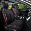image:imageCoverado Automotive Seat Covers Car Seat Covers Front Seats Nappa Leather Black Orange Car Seat Cover Waterproof Seat Cushion 2 Pack Front Seat Covers Driver Seat Protector Fit for Most Cars SUVBlackRed