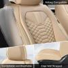 image:imageCoverado Automotive Seat Covers Car Seat Covers Front Seats Nappa Leather Black Orange Car Seat Cover Waterproof Seat Cushion 2 Pack Front Seat Covers Driver Seat Protector Fit for Most Cars SUVBeige