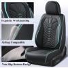 image:imageCoverado Automotive Seat Covers Car Seat Covers Front Seats Nappa Leather Black Orange Car Seat Cover Waterproof Seat Cushion 2 Pack Front Seat Covers Driver Seat Protector Fit for Most Cars SUVBlackBlue