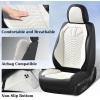 image:imageCoverado Automotive Seat Covers Car Seat Covers Front Seats Nappa Leather Black Orange Car Seat Cover Waterproof Seat Cushion 2 Pack Front Seat Covers Driver Seat Protector Fit for Most Cars SUVPatchworkBlackWhite