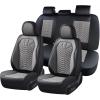 image:imageCoverado Automotive Seat Covers Car Seat Covers Front Seats Nappa Leather Black Orange Car Seat Cover Waterproof Seat Cushion 2 Pack Front Seat Covers Driver Seat Protector Fit for Most Cars SUVPatchworkBlackGray