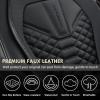 image:imageCoverado Automotive Seat Covers Car Seat Covers Front Seats Nappa Leather Black Orange Car Seat Cover Waterproof Seat Cushion 2 Pack Front Seat Covers Driver Seat Protector Fit for Most Cars SUVBlack