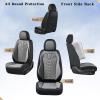 image:imageCoverado Automotive Seat Covers Car Seat Covers Front Seats Nappa Leather Black Orange Car Seat Cover Waterproof Seat Cushion 2 Pack Front Seat Covers Driver Seat Protector Fit for Most Cars SUVPatchworkBlackGray