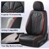 image:imageCoverado Automotive Seat Covers Car Seat Covers Front Seats Nappa Leather Black Orange Car Seat Cover Waterproof Seat Cushion 2 Pack Front Seat Covers Driver Seat Protector Fit for Most Cars SUVBlackRed
