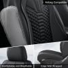 image:imageCoverado Automotive Seat Covers Car Seat Covers Front Seats Nappa Leather Black Orange Car Seat Cover Waterproof Seat Cushion 2 Pack Front Seat Covers Driver Seat Protector Fit for Most Cars SUVBlack
