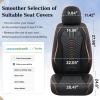 image:imageCoverado Automotive Seat Covers Car Seat Covers Front Seats Nappa Leather Black Orange Car Seat Cover Waterproof Seat Cushion 2 Pack Front Seat Covers Driver Seat Protector Fit for Most Cars SUVBlackOrange