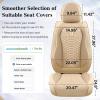 image:imageCoverado Automotive Seat Covers Car Seat Covers Front Seats Nappa Leather Black Orange Car Seat Cover Waterproof Seat Cushion 2 Pack Front Seat Covers Driver Seat Protector Fit for Most Cars SUVBeige