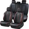 image:imageCoverado Automotive Seat Covers Car Seat Covers Front Seats Nappa Leather Black Orange Car Seat Cover Waterproof Seat Cushion 2 Pack Front Seat Covers Driver Seat Protector Fit for Most Cars SUVBlackRed