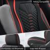image:imageCoverado Automotive Seat Covers Car Seat Covers Front Seats Nappa Leather Black Orange Car Seat Cover Waterproof Seat Cushion 2 Pack Front Seat Covers Driver Seat Protector Fit for Most Cars SUVBlackRed