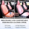 image:imageCoverado Automotive Seat Covers Car Seat Covers Front Seats Nappa Leather Black Orange Car Seat Cover Waterproof Seat Cushion 2 Pack Front Seat Covers Driver Seat Protector Fit for Most Cars SUVPatchworkBlackPink