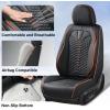 image:imageCoverado Automotive Seat Covers Car Seat Covers Front Seats Nappa Leather Black Orange Car Seat Cover Waterproof Seat Cushion 2 Pack Front Seat Covers Driver Seat Protector Fit for Most Cars SUVBlackOrange