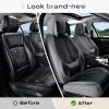 image:imageCoverado Seat Covers Car Seat Covers Full Set Leather Seat Covers for Cars Car Seat Protector Black Car Seat Covers Front Seats and Back Seats Universal Fit for Most Cars GrayGrayBlackPillow