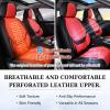 image:imageCoverado Seat Covers Car Seat Covers Full Set Leather Seat Covers for Cars Car Seat Protector Black Car Seat Covers Front Seats and Back Seats Universal Fit for Most Cars GrayBlackred