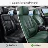 image:imageCoverado Seat Covers Car Seat Covers Full Set Leather Seat Covers for Cars Car Seat Protector Black Car Seat Covers Front Seats and Back Seats Universal Fit for Most Cars GrayGreen