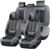 image:imageCoverado Seat Covers Car Seat Covers Full Set Leather Seat Covers for Cars Car Seat Protector Black Car Seat Covers Front Seats and Back Seats Universal Fit for Most Cars GrayGrayBlackPillow
